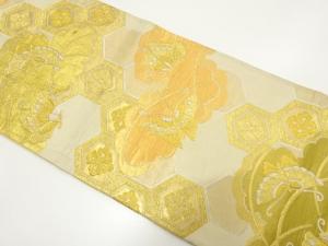 アンティーク　花亀甲に蝶模様織り出し袋帯（材料）